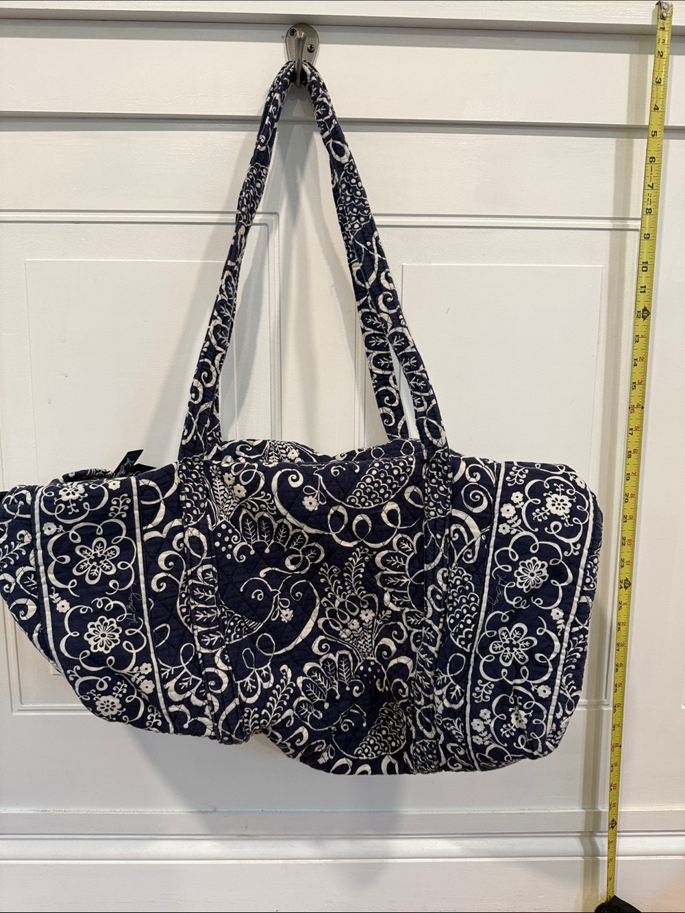 Vera Bradley Navy and White Quilted Paisley Tote
